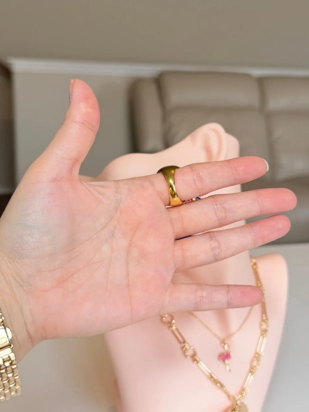Gold and Silver Two-Tone Halo Ring with Crystal Accent